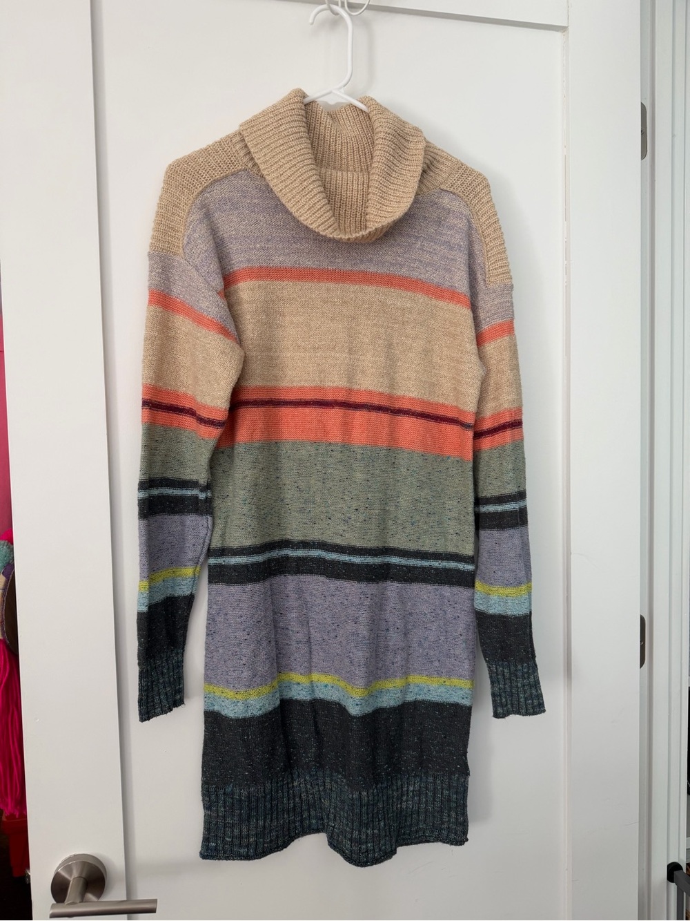 Urban Outfitters Striped Turtleneck Long Sleeve Sweater Dress Multicolor